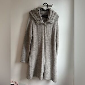 Sandwich Alpaca Blend Cozy Gray Knit Women's Sweater